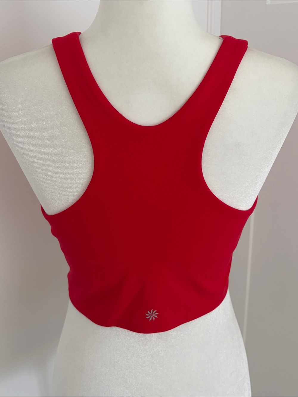 Athleta Sports Bra Red Medium M Racerback Shelf Bra Yoga Crop*7